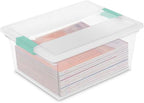 Sterilite Medium Clear Multipurpose Plastic Storage Tote, 4 Pack, and Large Clear Multipurpose Plastic Storage Tote, 4 Pack for Home Organization