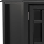 SIMPLIHOME Connaught Solid Wood 60 inch Wide Traditional Wide Storage Cabinet Buffet in Black for The Living Room, Entryway and Family Room