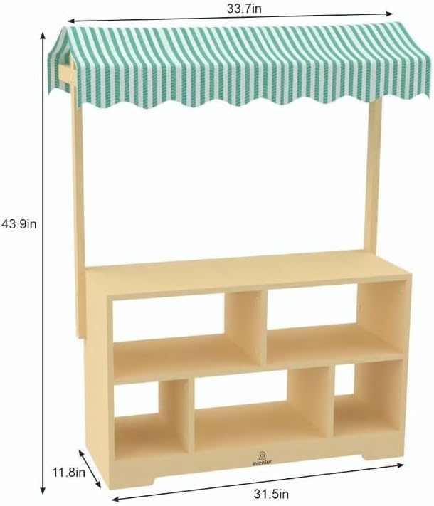 Avenlur The Holly Wooden Market Shelf and Stand – Versatile Kids' Storage & Play Furniture, Sturdy Wood Construction, Perfect for Toys, Books & Imaginative Play