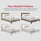 Solid Hardwood Platform Bed Frame, Headboard, & Slats, Quality Crafted in Pennsylvania, USA from Poplar by Mennonite Artisans, No Box Spring Needed, Easy Assembly