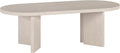 Henn&Hart 48" Oval Wood Low-Profile Coffee Table for Living Room, Family Room or Office, Alder White