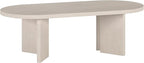 Henn&Hart 48" Oval Wood Low-Profile Coffee Table for Living Room, Family Room or Office, Alder White