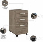 Pemberly Row Engineered Wood 72W x 30D Office Desk w/Drawers in Modern Hickory