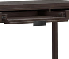 SIMPLIHOME Hollander Desk - 72-Inch Wide Solid Wood Writing Desk in Warm Walnut Brown, Contemporary Modern Home Office Computer Table for Study with 2 Drawers and Flip-Down Keyboard Tray