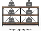 Tribesigns 55 Inches Long Sofa Table with Storage Shelves, 3 Tiers Industrial Rustic Console Table with Open Shelves, Three Decorative Shelf, Open TV Shelf for Living Room, Hallway, Book