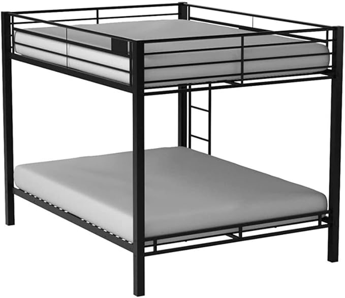 DOONREXS Upgraded Thicken Metal Queen Over Queen Bunk Bed, Heavy Duty Stronger Steel With Ladders and Safety Guard Rail, Easy Assembly