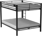 DOONREXS Upgraded Thicken Metal Queen Over Queen Bunk Bed, Heavy Duty Stronger Steel With Ladders and Safety Guard Rail, Easy Assembly