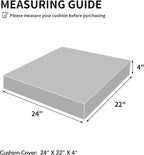 Easy-Going Waterproof Patio Cushion Covers 24x22x4 inch 2 Pack Replacement Non-Slip Outdoor Seat Cushion Slipcover with Zipper. Terra Red