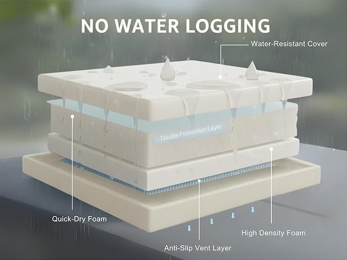 Outdoor Patio Furniture with 6-inch Thick Rainshield Cushions, No-Assembly 7-Piece All-Weather Wicker Sectional Set (Supercrylic Beige)
