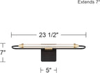 Possini Euro Design Nikola Modern Industrial Vintage Wall Light Bar Matte Black Hardwire 23 1/2" Fixture for Bedroom Bathroom Bedside Vanity House Living Room Home Mirror Hallway Dining Kitchen