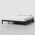 LIFEMENT Classic Wood Platform Bed Frame, Essential, Noise Free, Under Bed Storage, No Box Spring Needed, Easy Assembly (Black, King (U.S. Standard))