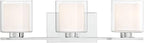 Possini Euro Design Dorris Modern Wall Mount Light Chrome Silver Hardwired 22" Wide 3-Light Fixture Clear Outer Opal Inner Glass Shade for Bedroom Bathroom Vanity Reading Living Room Hallway
