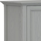 SIMPLIHOME Amherst 72-inch Wide Solid Wood TV Stand in Fog Grey, Transitional-Style Media Console for Living Room with Cable Management and Adjustable Shelves, Fits 80" TVs