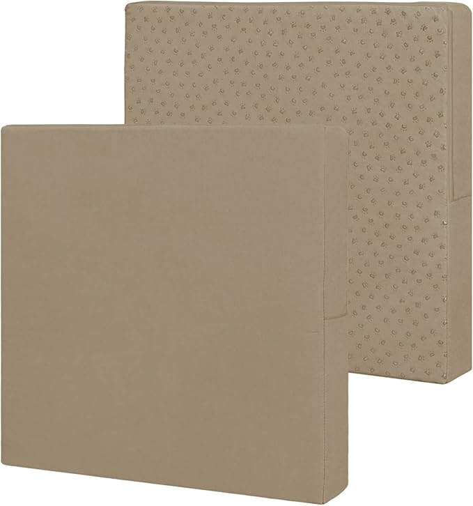 Easy-Going Waterproof Patio Cushion Covers 20x18x4 inch 2 Pack Replacement Non-Slip Outdoor Seat Cushion Slipcover with Zipper. Camel