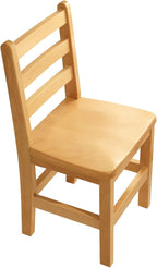 Kids Wooden Chair Set, Fully Assembled Ladderback Wood Chairs for Teens, Adults, Teachers, 18" Seat Height for Ages 13+ (Set of Two)