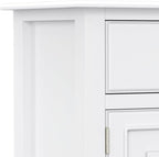 SIMPLIHOME Connaught 51-inch Wide Solid Wood Storage Cabinet in White for The Entryway, Mudroom, 3 Drawers and Adjustable Shelves, Traditional Style, Space-Saving Design