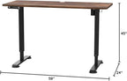 farexon 63 x 24 Inch Electric Standing Desk Adjustable Height, Sit-Stand Desk with Oversized Mouse Pad, Four Preset Heights, 27''-46'' Lifting Range Stand up Desk（Brown）