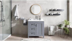 Hanover Ambridge 31'' Vanity Cabinet with Sink Combo for Bathroom, Powder Room | Pre-Assembled Cabinet | 1 Door, 3 Drawers | Artificial Stone Countertop, Gray Cabinet | HANVN0104-31-0GR