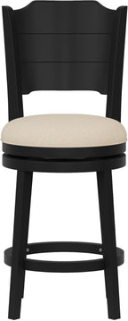 Hillsdale Clarion Wood Counter Height Swivel Stool, Black