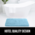 GORILLA GRIP Bathroom Rugs, 30x20, Ultra Soft Absorbent Mat, Thick Plush Bath Rug, Machine Washable, Microfiber Quick Dry, Mats for Shower, Bathtub and Floor, Home Decor Accessories, Sky Blue