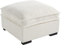 EALSON 26" Modern Module Ottoman for Modular Sectional Sofa Couch Comfy Linen Upholstered Cloud Ottoman for Living Room/Bedroom/Apartment/Office, White