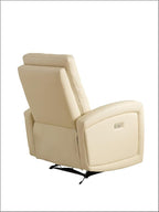 Leather Recliner Chair,Power Recliner Chair with Power Headrest Type-C Charger for Adult, Electric Recliner Sofa for Living Room & RV, White