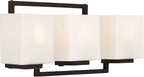 Possini Euro Design Lighting on The Square Modern Wall Mount Light Bronze Metal Hardwired 21" Wide 3-Light Fixture Geometric Opal Glass Shades for Bathroom Vanity Mirror House Home Room Decor