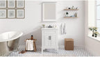 Hanover Lanesboro 24'' Vanity Cabinet with Sink Combo for Bathroom, Powder Room | Pre-Assembled Cabinet | 2 Doors | Accent Mirror | Artificial Stone Countertop, White Cabinet | HANVN0105-24-0WH