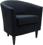 Pemberly Row 17.5" Traditional Fabric Club Chair in Dark Blue