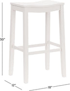 Hillsdale Furniture Fiddler Backless Saddle Bar Stool, White