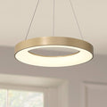 Possini Euro Design Cafferty Soft Sanded Gold Ring Pendant Lighting 23 1/2" Wide Modern Dimmable LED Fixture for Dining Room House Home Foyer Kitchen Island Entryway Bedroom Living High Ceilings