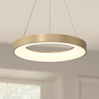 Possini Euro Design Cafferty Soft Sanded Gold Ring Pendant Lighting 23 1/2" Wide Modern Dimmable LED Fixture for Dining Room House Home Foyer Kitchen Island Entryway Bedroom Living High Ceilings