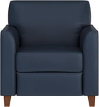Flash Furniture Hercules Diplomat Series LeatherSoft Upholstered Side Reception Chair, Lobby Chair with Cushions and Flared Arms, Navy