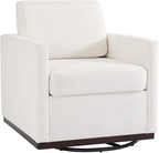 UIXE Swivel Accent Chair, Chenille Upholstered Armchair Comfy Club Chair for Living Room, Mid Century Modern Arm Chair Single Sofa Nook Bedroom Side Reading Seat - Beige