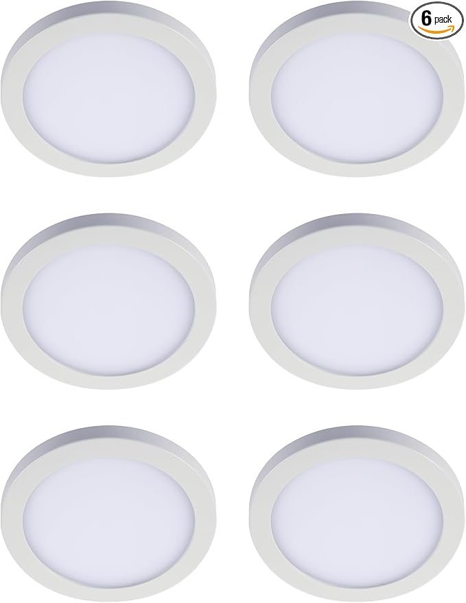 HALO SMD 4-Inch LED Surface Mount Downlight with Slim Profile, Selectable CCT, Wet Location Listed - SMD4R07FS5-6PK
