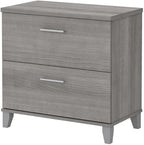 Pemberly Row 2 Drawer Lateral File Cabinet in Platinum Gray - Engineered Wood