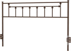 Metal Queen Size Headboard Only, Adjustable Height, Victorian Farmhouse Style Steel Queen Bed Headboad, Easy Assembly, Attach Frame, Brown