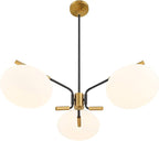 Possini Euro Design Possini Euro Gwynn 26 1/2" Black and Gold 3-Light Modern Chandelier