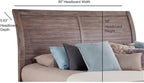 American Woodcrafters Aurora Weathered Gray Wood King Sleigh Headboard