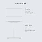 FLEXISPOT EN1 One-Piece Adjustable Desk 40 x 24 Inches Stand Up Desk Workstation Electric Standing Desk with Seamless Desktop (Silver Frame + 40 inches White Top, 2 Packages)