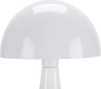 Nourison Home 16" White Metal Mushroom Table Lamp, Modern, Retro, Desk Light for Bedroom, Dining, Office, Entryway