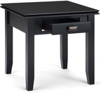 SIMPLIHOME Artisan SOLID WOOD 21 inch Wide Square Transitional End Side Table in Black for the Living Room and Bedroom
