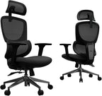 Ergonomic Office Chair, High Back Desk Chair with 4D Armrests, 135° Reclining Swivel Chair with 3-Level Tilt Lock, 2D Headrest & Sliding Seat, Dual Back Support, Adjustable Lumbar, Heavy Duty 1600 lbs