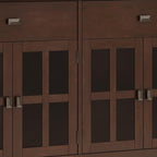 SIMPLIHOME Artisan Buffet - 60 inch Wide Solid Wood 4-Door Sideboard Buffet in Russet Brown, Transitional Storage Cabinet for Dining Room or Kitchen with Adjustable Shelves and Square Knobs
