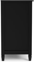 SIMPLIHOME Connaught Solid Wood 60 inch Wide Traditional Wide Storage Cabinet Buffet in Black for The Living Room, Entryway and Family Room