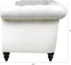 LEVNARY Chesterfield Sofa, Classic Tufted Upholstered Leather Couch, Modern 3 Seater Couch Furniture with Tufted Back for Living Room Office (Cream White)