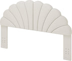 Queen Size Headboard Only, Petal Wall Mount Headboard Queen/Full Size for Adjustable Bed Velvet Upholstered Head Board Easy Assembly, Cream