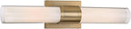Possini Euro Design Brianna Modern Wall Mount Light Brass Gold Metal Hardwired 23 1/2" Wide Light Bar Fixture Double White Clear Glass Tube Shade for Bathroom Vanity Mirror House Home Room Decor