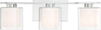 Possini Euro Design Dorris Modern Wall Mount Light Chrome Silver Hardwired 22" Wide 3-Light Fixture Clear Outer Opal Inner Glass Shade for Bedroom Bathroom Vanity Reading Living Room Hallway
