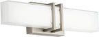 Possini Euro Design Exeter Modern Art Deco Wall Mount Light LED Brushed Nickel Silver Metal 17" Wide Vanity Fixture Rectangular Silk Screened Glass Shade Decor for Bathroom Over Mirror House Home